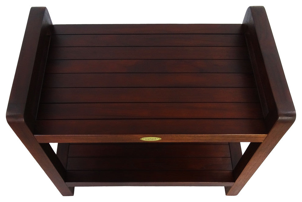 Classic Teak Shower Bench With LiftAid Arms, 24"x18"