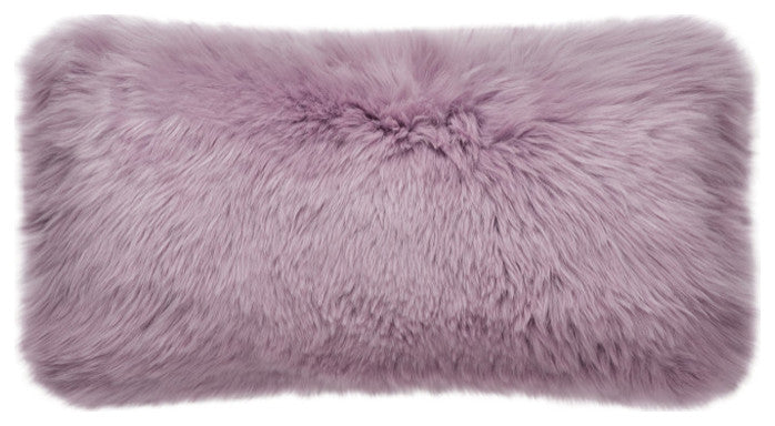 Eclectic Sheepskin Double-Sided Pillow, Purple Quail, 12"x22"