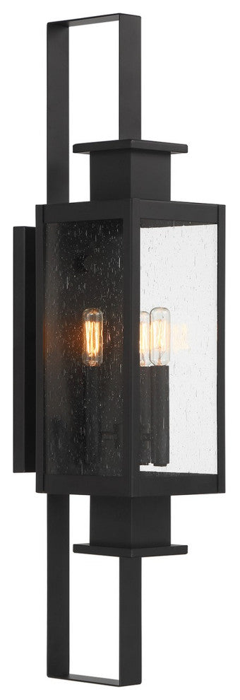 Ascott 3-Light Outdoor Wall Lantern, Matte Black
