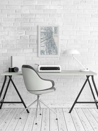 "Map of Chicago" Framed Painting Print, 30x45