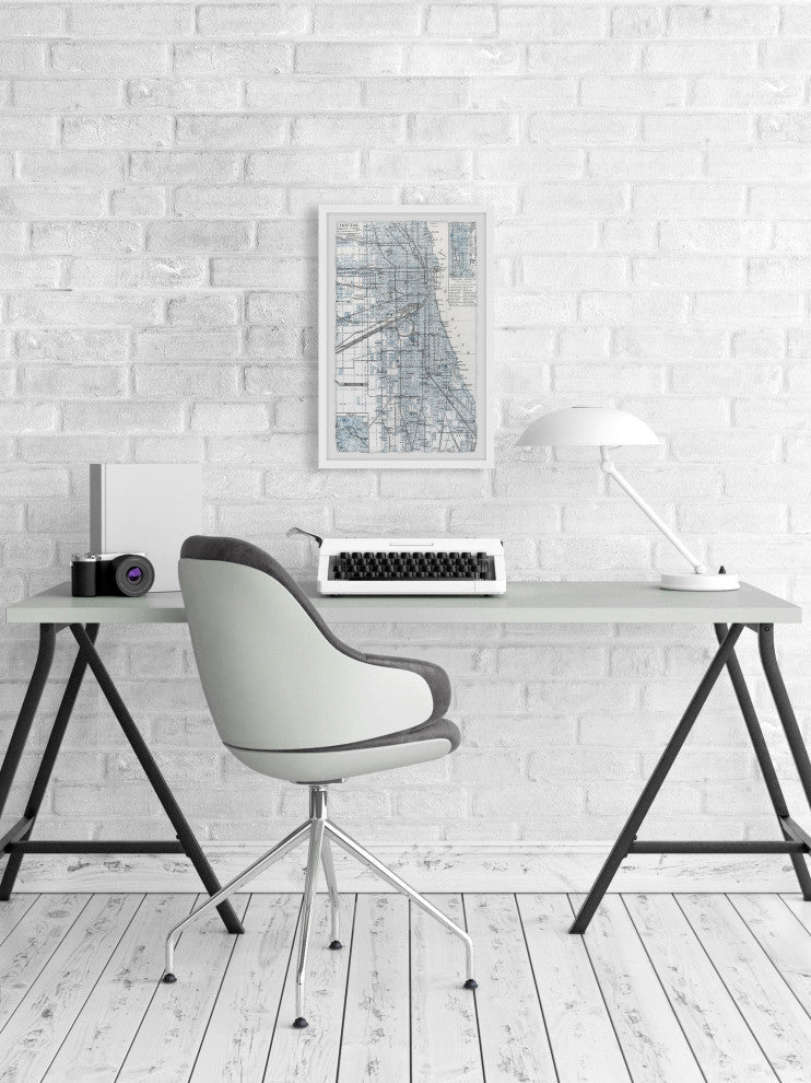 "Map of Chicago" Framed Painting Print, 30x45