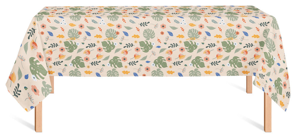 Floral Summer Palms 58x102 Tablecloth