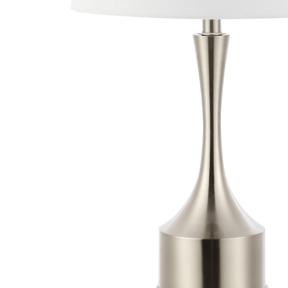 Cooper 26" French Country Iron Table Lamp, USB Charging, Set of 2, Nickel