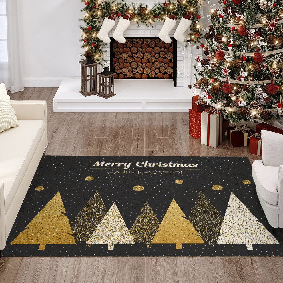 Indoor/Outdoor Wonderland WN11 Black Machine Washable 3' x 5' Rug