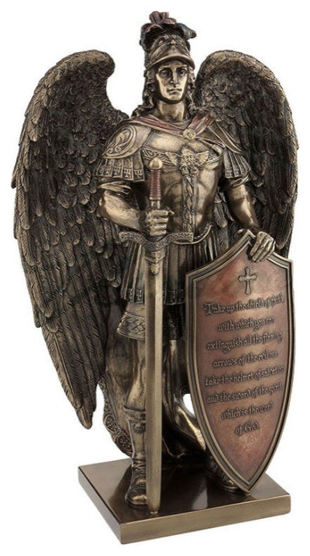 Take Up The Shield Of Faith Angel Statue by Veronese Design