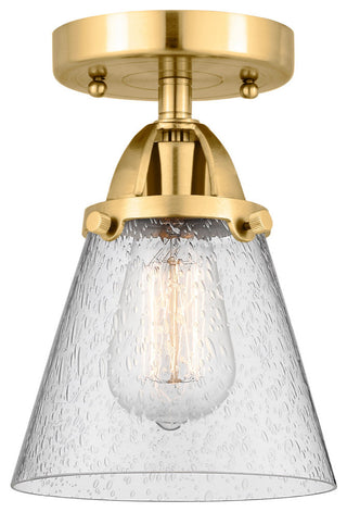 Small Cone Semi-Flush Mount, Satin Gold, Seedy, Seedy