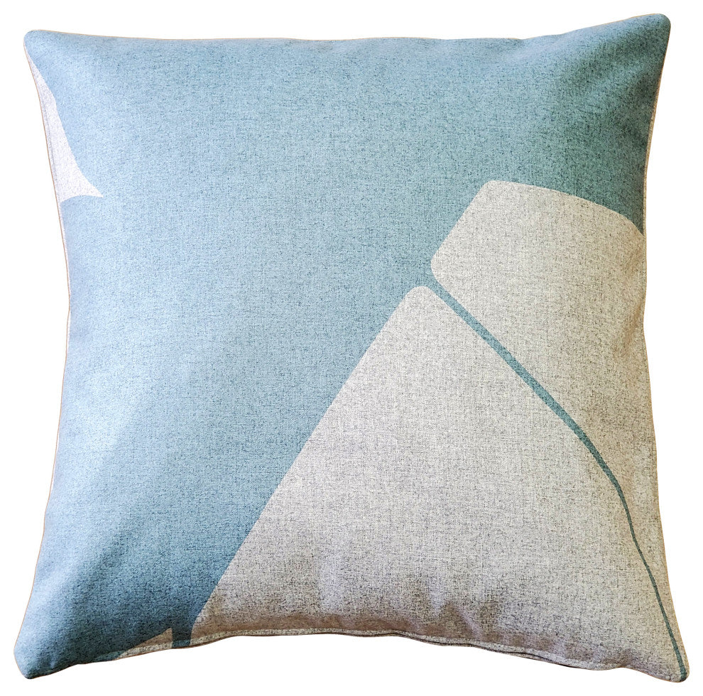 Boketto Paradiso Blue Throw Pillow 19x19, with Polyfill Insert
