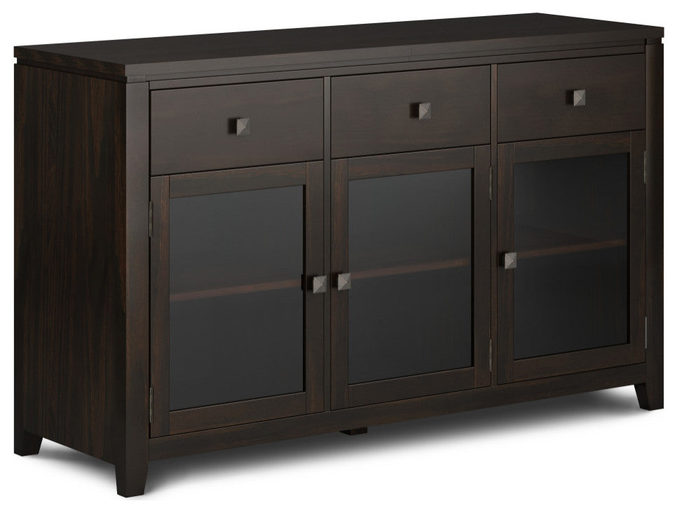 Cosmopolitan Solid Wood Sideboard Buffet, Mahogany