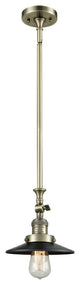 1-Light LED Railroad Mini Pendant, Antique Brass