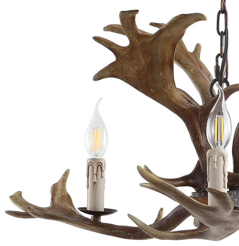 Eldora Adjustable Resin Antler 6-Light Chandelier, Width: 27"