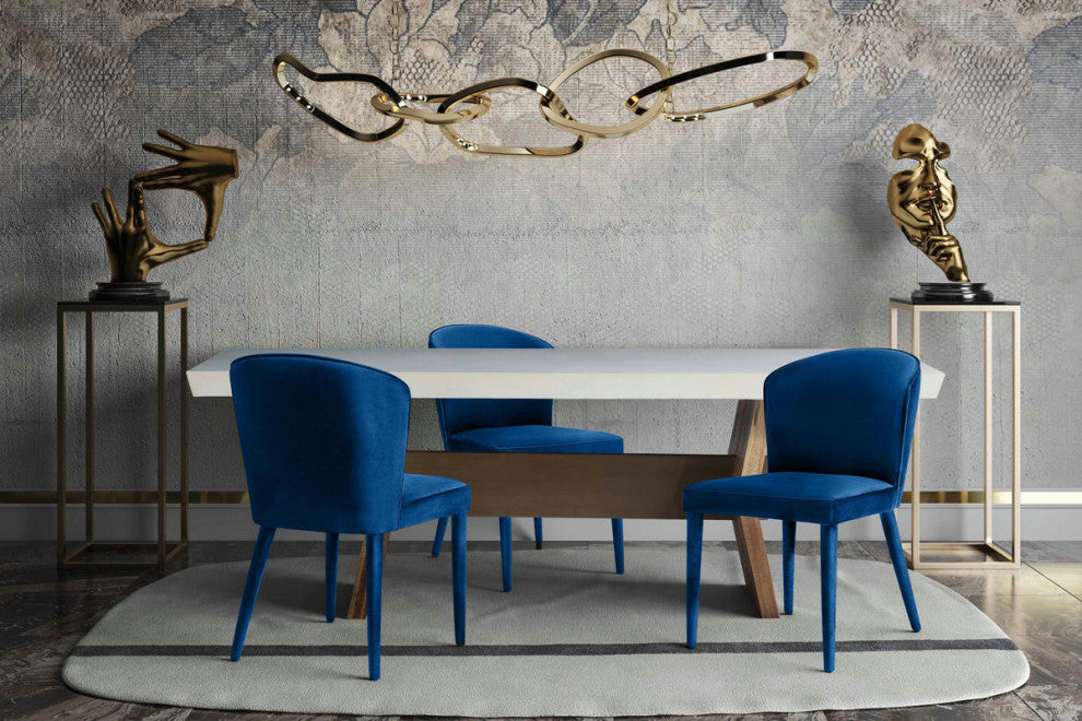 TOV Furniture Metropolitan Navy Velvet Chair