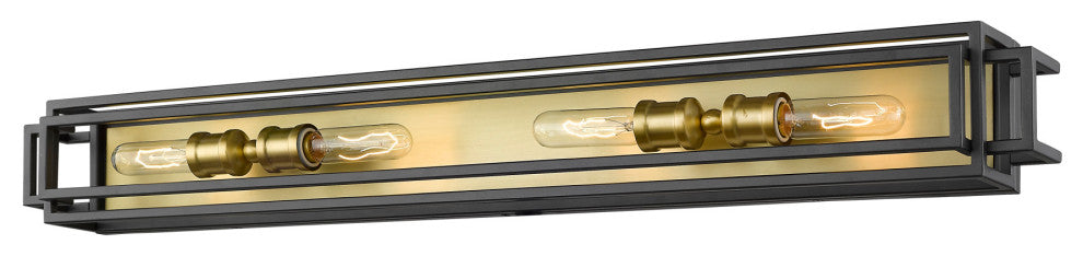 Z-Lite 454-4V Titania 4 Light 5"W Vanity Strip - Black / Brushed Nickel