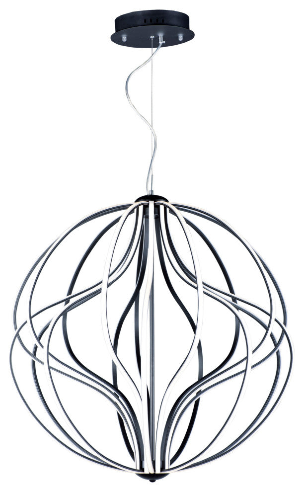 ET2 E21178 Aura 31"W LED Abstract Globe Chandelier - Polished Chrome