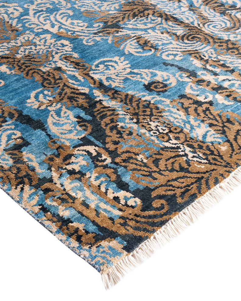Ikat One-of-a-Kind Hand-Knotted Area Rug Gold, 9' 1" x 12' 3"