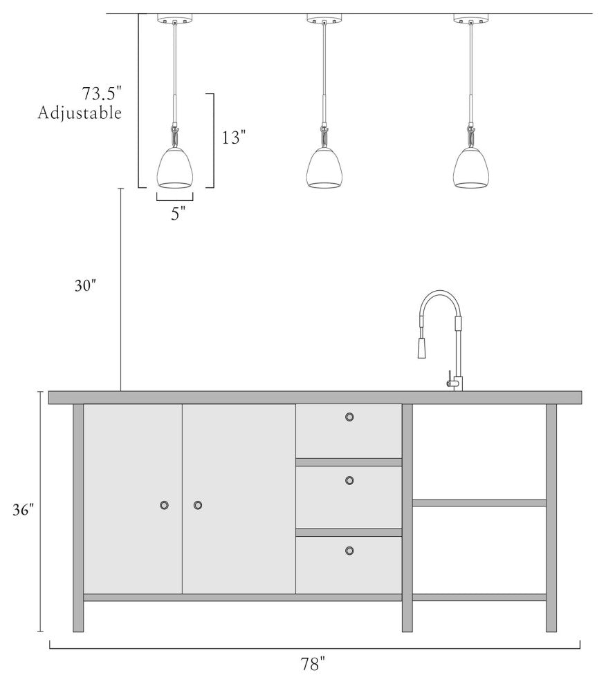 LNC 1-Light Polished Gold Modern/Contemporary Mini Kitchen Island Light