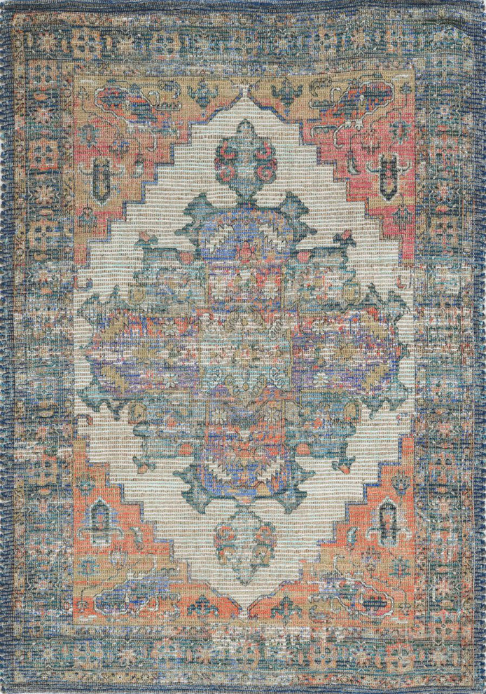 HomeRoots 5' x 7' Multicolor Vintage Medallion Jute Area Rug