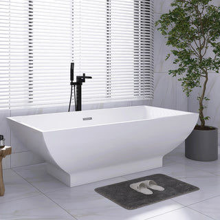 70" x 33" Freestanding Double Slipper Soaking Acrylic Bathtub