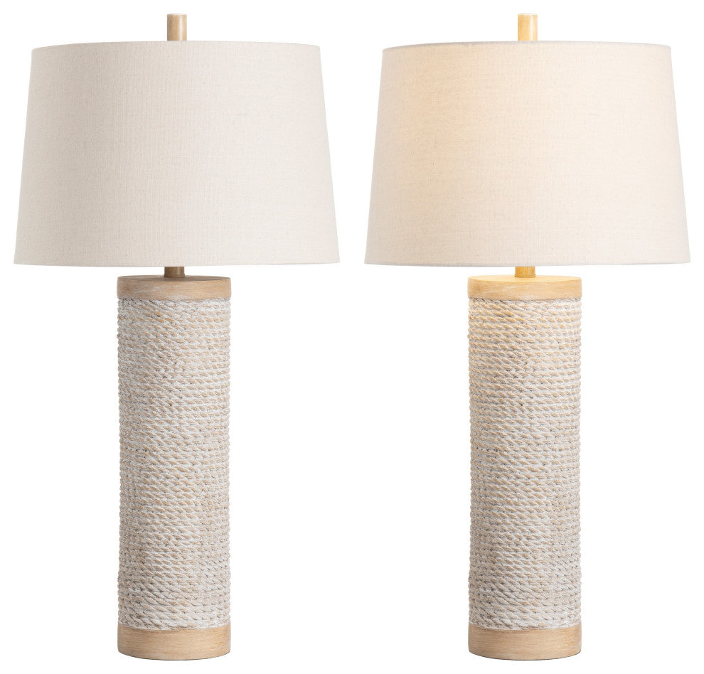 Sutcliffe 32" Table Lamp With Linen Drum Shade, Natural