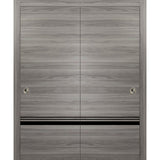 Bypass Doors 84 x 80 | Planum 0012 Grey Matte with  | Sturdy Rails