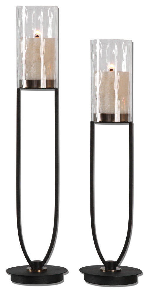 Uttermost Durga Iron Work Candleholders, Set of 2