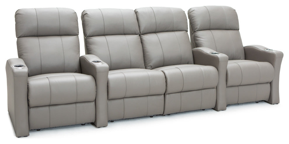 Seatcraft Napa Home Theater Seats, Gray, Row of 4 W/ Middle Loveseat