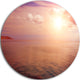 Pink Sky Over Dark Beach At Sunset, Seashore Round Wall Art, 36"