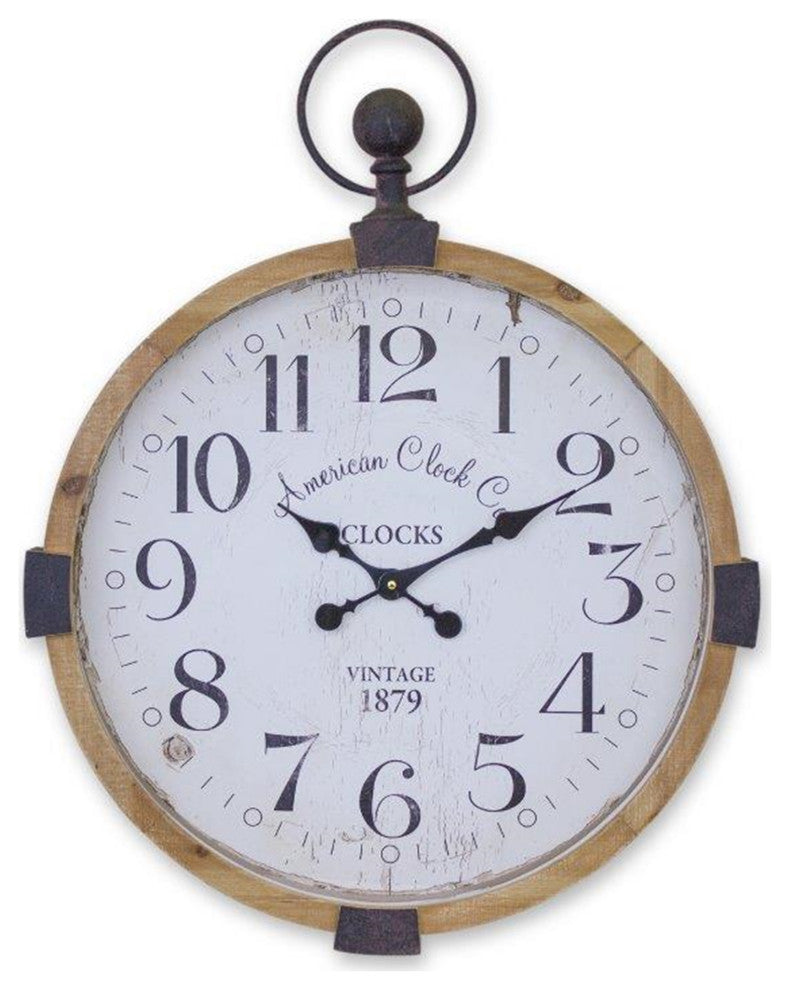 Wall Clock 30.5"Dx34"H MDF/Wood