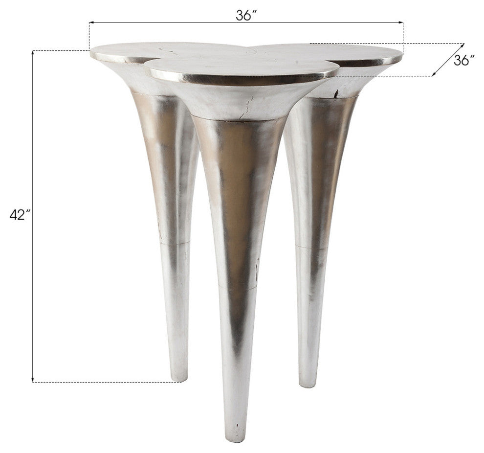Butterfly Bar Table, Silver Leaf