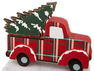 6.12" Wooden/Metal Red Truck Stocking Holder