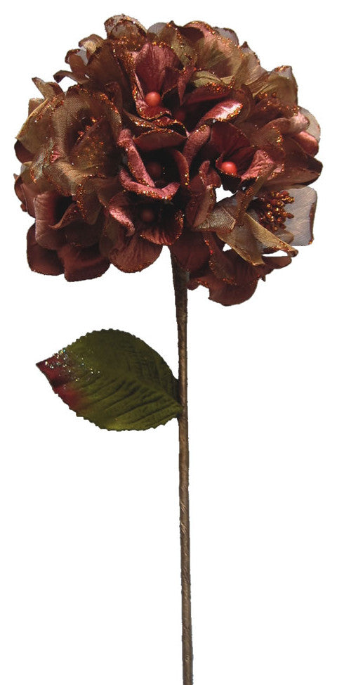 Vickerman O146728 29" Copper Velvet Hydrangea Artificial Christmas Pick