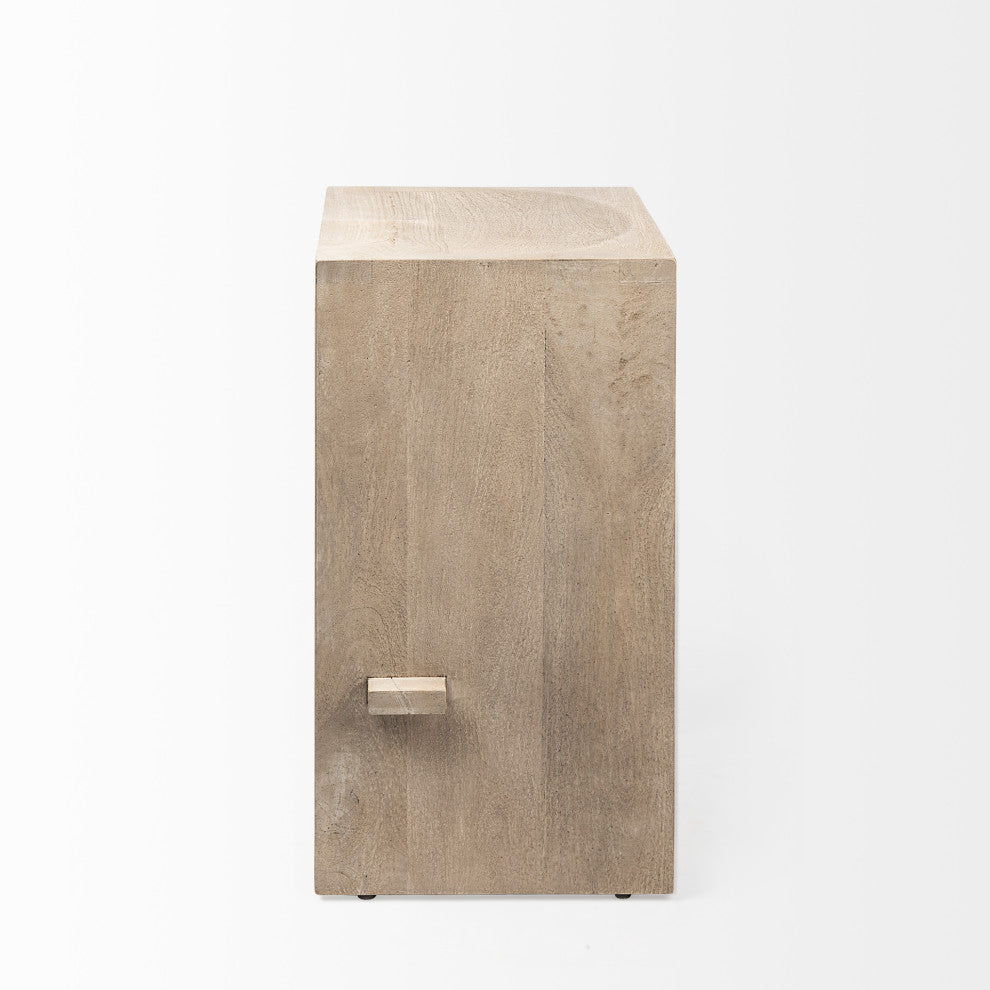 Aida Light Gray Solid Wood Counter Stool