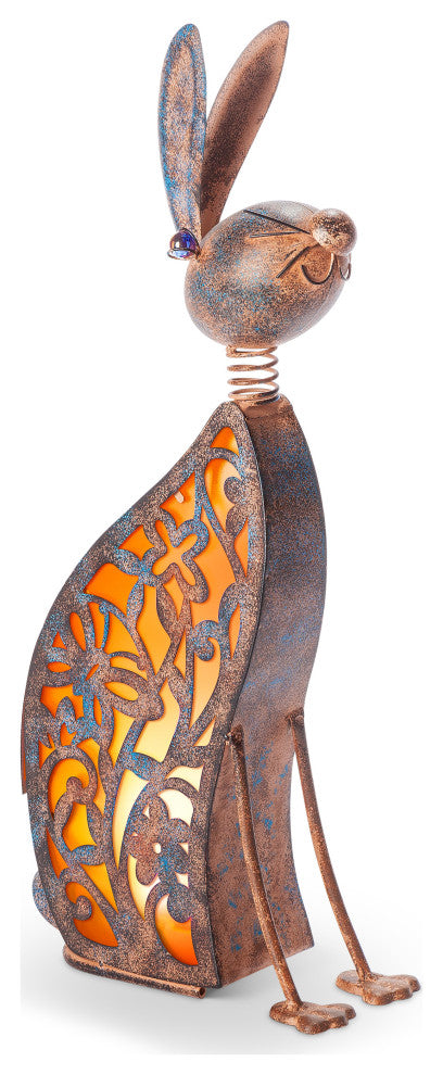 23.03" Solar Lighted Garden Meadow Rabbit