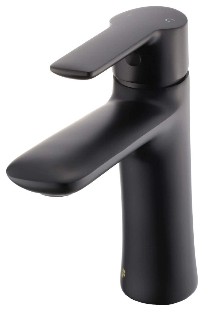 Fine Fixtures Round Single Hole Bathroom Faucet, Black