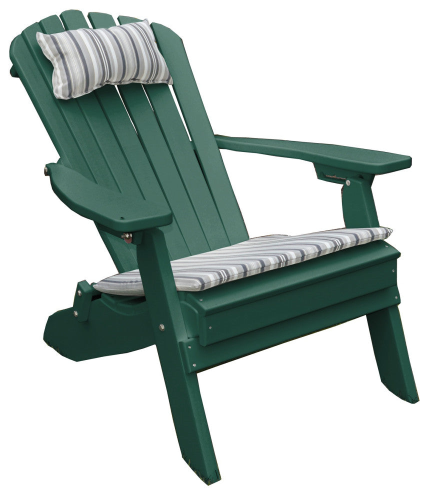 Poly Folding and Reclining Adirondack Chair, Turf Green