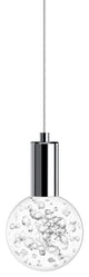 Globe Small 3" Bubbles Acrylic Single Pendant - Polished Chrome Socket