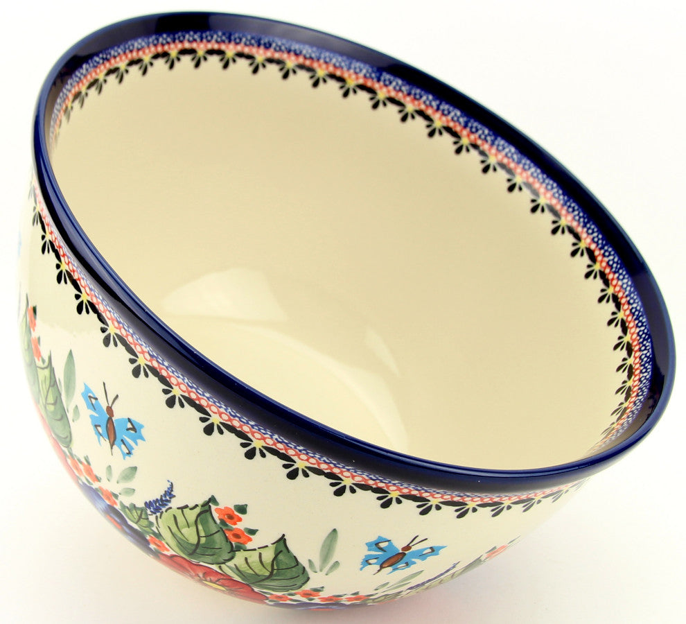 Polish Pottery Mixing Bowl Large 5 quarts