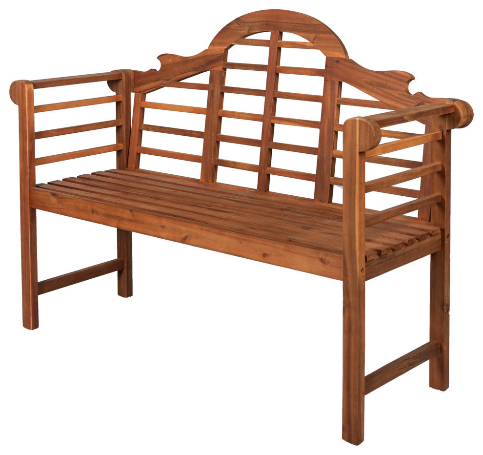 Lutyens 51.2" 3-Seat Arched Acacia Wood Outdoor Garden Patio Bench