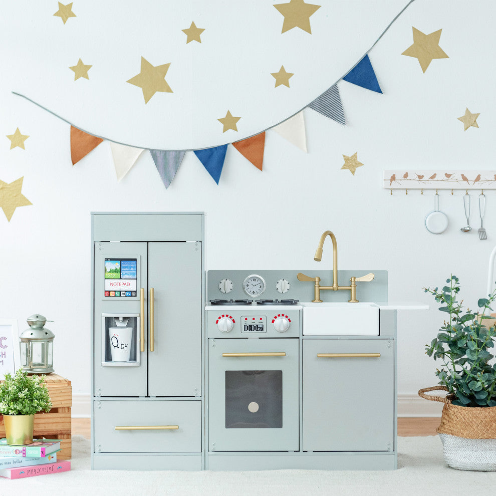 Charlotte Play Kitchen Cooking Playset, Gray