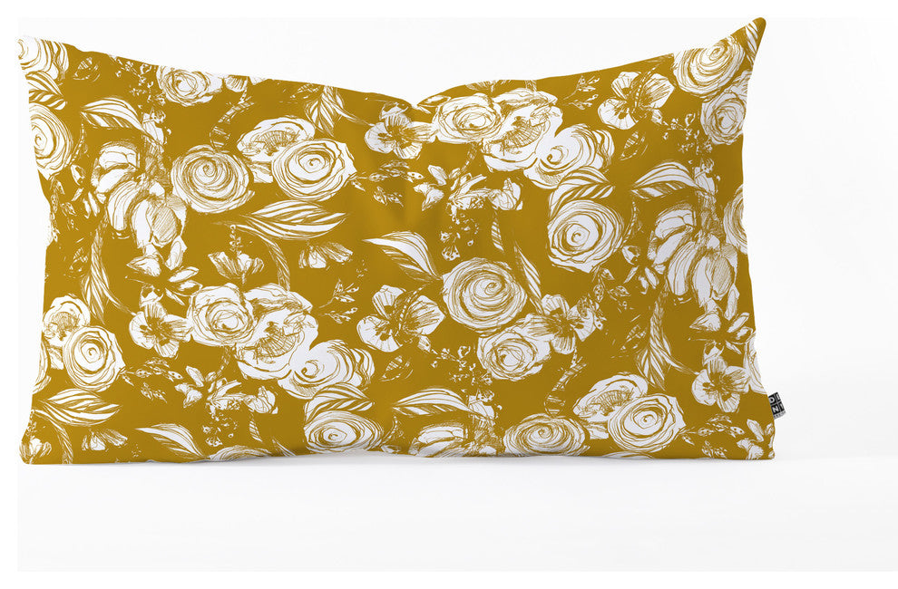 Pattern State Floral Sketch Ginger Oblong Throw Pillow