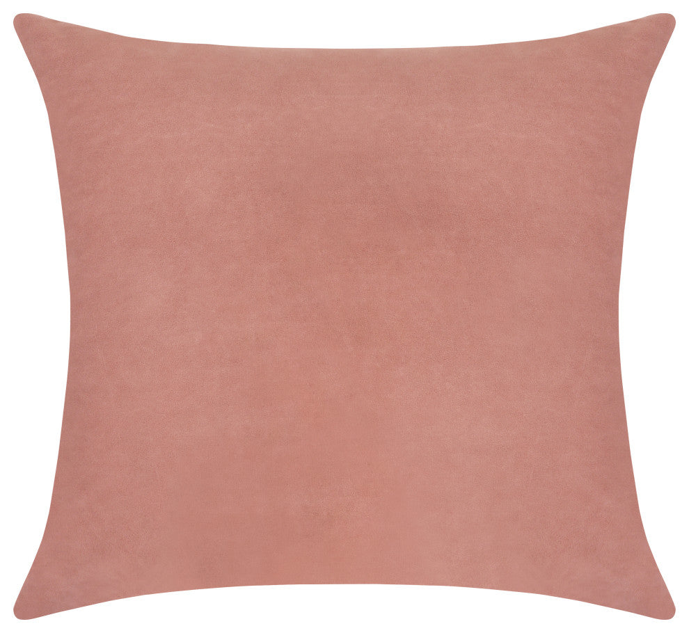 Delara Set of 1 Velvet 20x20", Cushion Cover, Peach, Pillow Cover Only