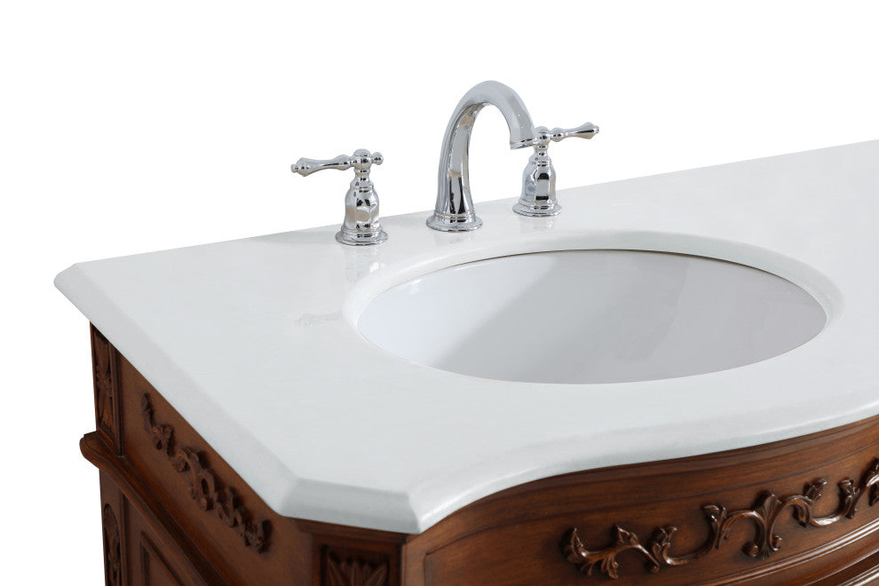 Bathroom Vanity, Teak, 72", Double Sink