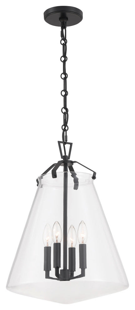 Crystorama Lighting Group VSS-7015 Voss 4 Light 15"W Taper Candle - Matte Black
