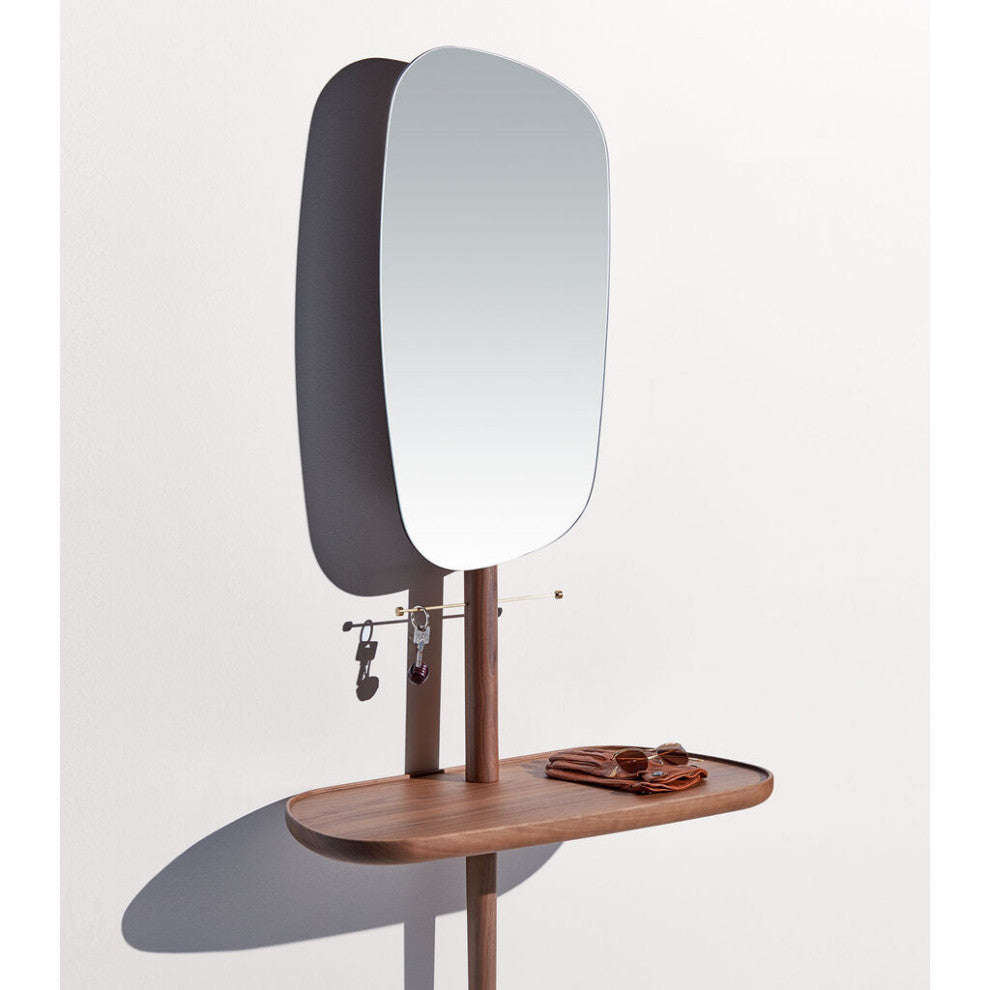 Nomon Recibidor Hallway Furniture, Natural Walnut and Polished Brass