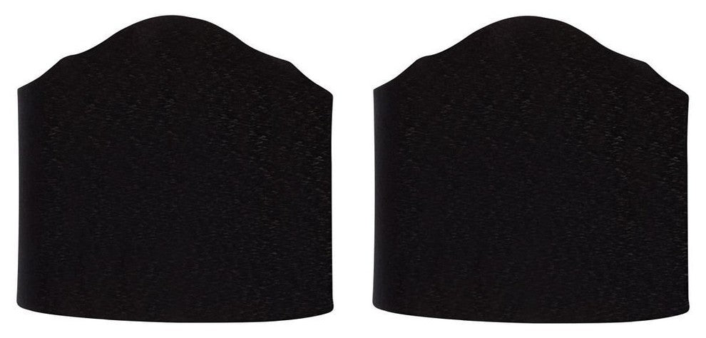 Set of 2 Wall Sconce Shield Clip on Half Lampshades in Black