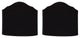 Set of 2 Wall Sconce Shield Clip on Half Lampshades in Black