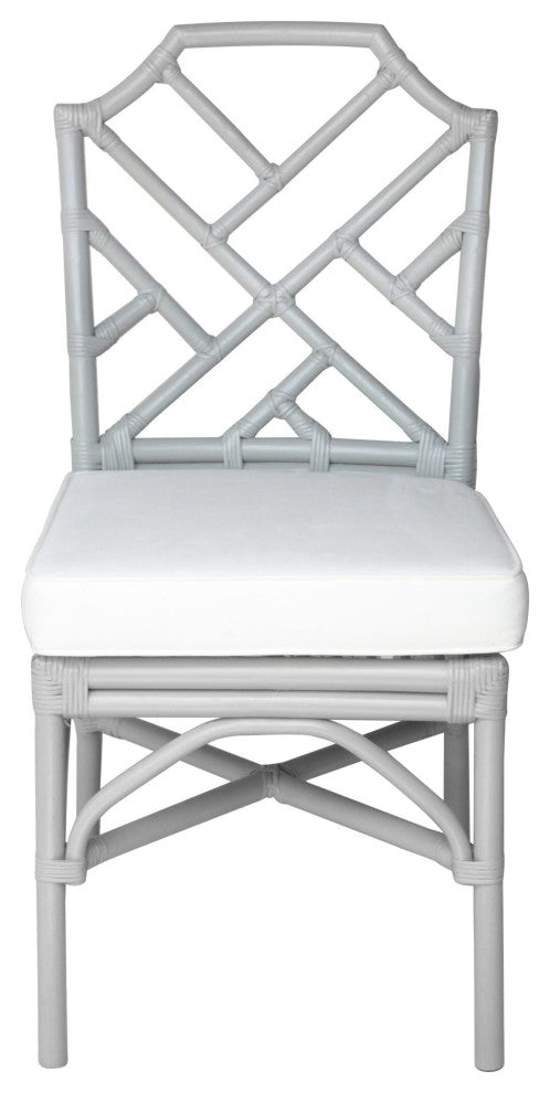 Kara Rattan Dining Side Chair, Gray, Set of 2