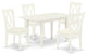 5-Pc Dinette Set 4 Dining Chairs, Butterfly Leaf Dining Table, Linen White