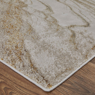 Tripoli Modern Abstract, Ivory/Taupe/Gold, 5'x8' Area Rug