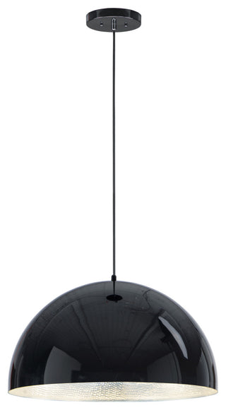 ET2 E24904 Hemisphere 24"W LED Pendant - Gloss Black / Aluminum