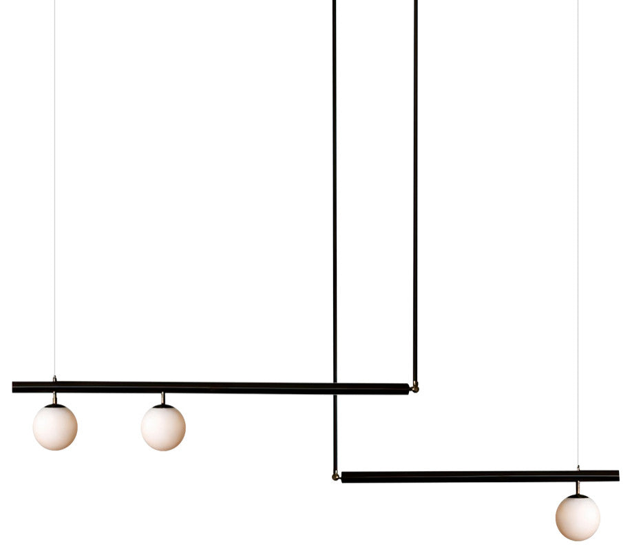 3-Light Kitchen Island Linear Pendant, Black